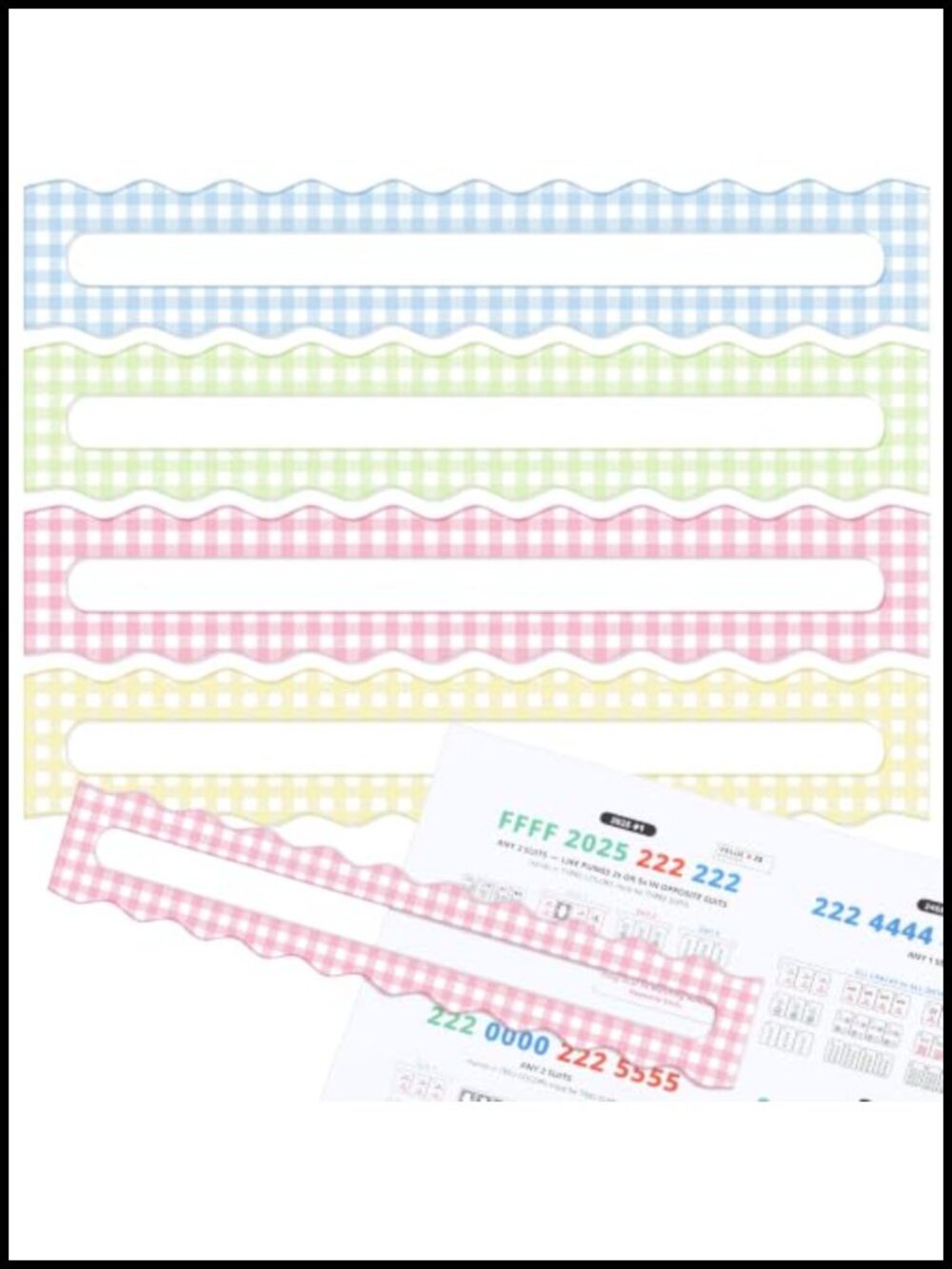 4 Pack Mahjong Line Finder Acrylic Scalloped Checkered Pastel Game Strategy Tool